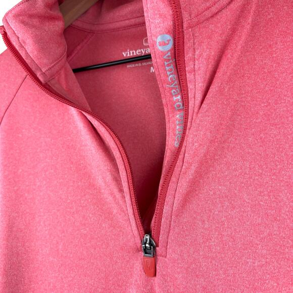 Vineyard Vines Men's Cationic Heather 1/4 Zip Size Medium in Jetty Red - Picture 3 of 10